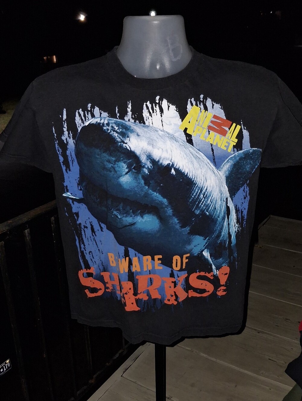 VINTAGE SHARK WEEK BEWARE OF SHRAKS T SHIRT SIZE SM/MED